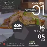 Liquid & Grills One Year Anniversary