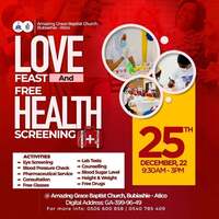 FREE HEALTH SCREENING & LOVE FEAST